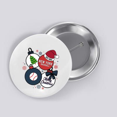 Merry Christmas New York Baseball Est 1903 Button