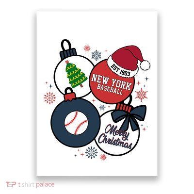 Merry Christmas New York Baseball Est 1903 Poster