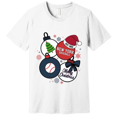 Merry Christmas New York Baseball Est 1903 Premium T-Shirt