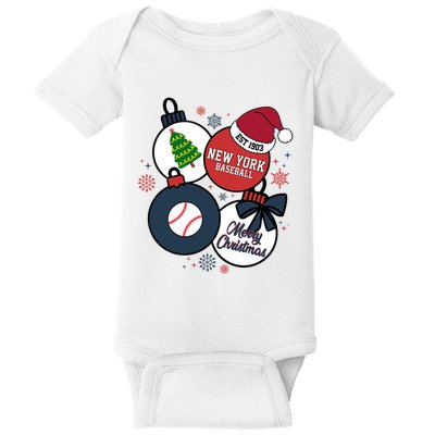 Merry Christmas New York Baseball Est 1903 Baby Bodysuit