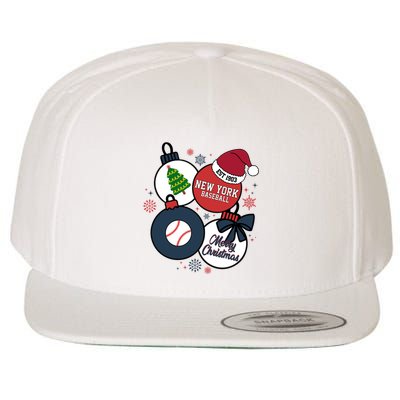 Merry Christmas New York Baseball Est 1903 Wool Snapback Cap