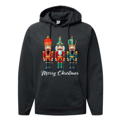 Merry Christmas Nutcracker Ballet Festive Xmas  Performance Fleece Hoodie