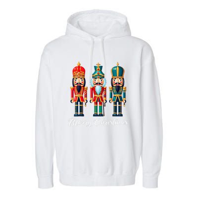 Merry Christmas Nutcracker Ballet Festive Xmas  Garment-Dyed Fleece Hoodie