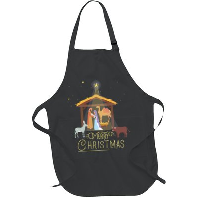 Merry Christmas Nativity Scene North Star Baby Jesus Long Sleeve Apron