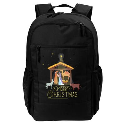 Merry Christmas Nativity Scene North Star Baby Jesus Long Sleeve Backpack