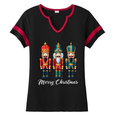 Merry Christmas Nutcracker Ballet Festive Xmas Ladies Halftime Notch Neck Tee