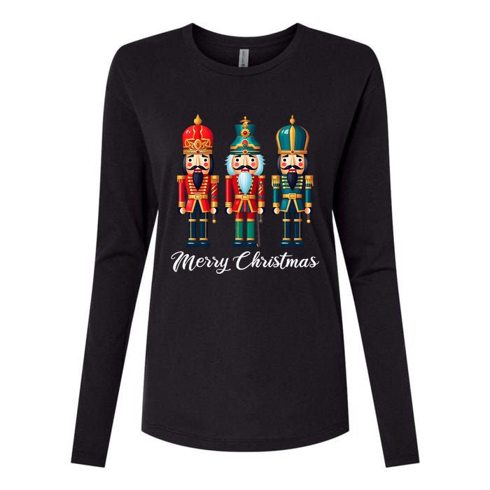 Merry Christmas Nutcracker Ballet Festive Xmas Womens Cotton Relaxed Long Sleeve T-Shirt