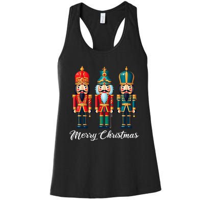 Merry Christmas Nutcracker Ballet Festive Xmas Women's Racerback Tank