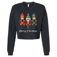 Merry Christmas Nutcracker Ballet Festive Xmas Cropped Pullover Crew