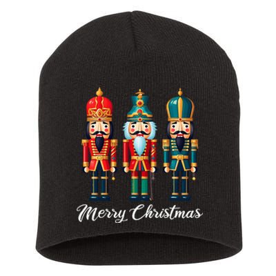 Merry Christmas Nutcracker Ballet Festive Xmas Short Acrylic Beanie