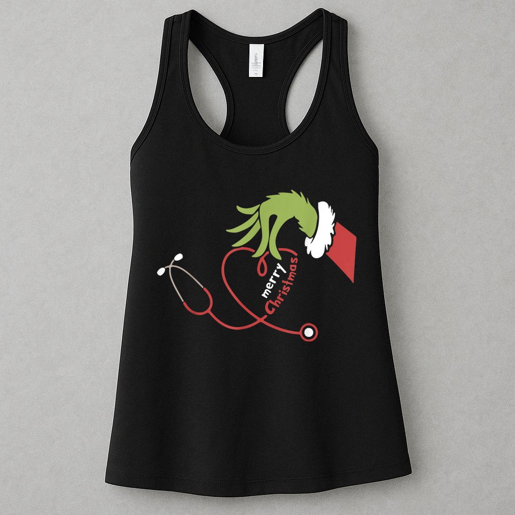 Merry Christmas Nurse Funny Nursing Christmas Womens Tank Top