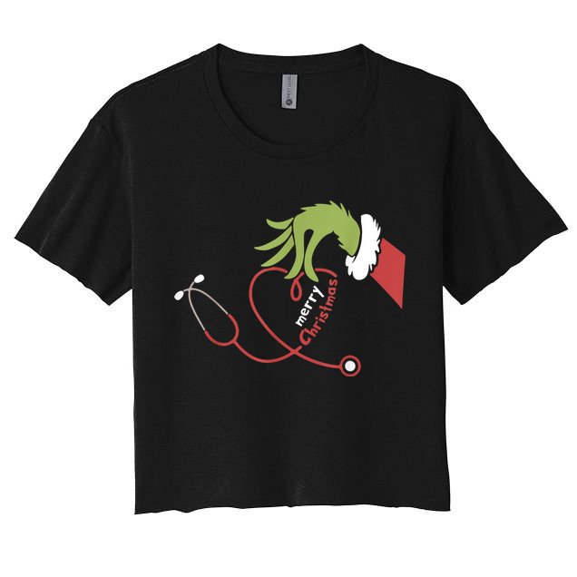 Merry Christmas Nurse Funny Nursing Christmas Crop Top