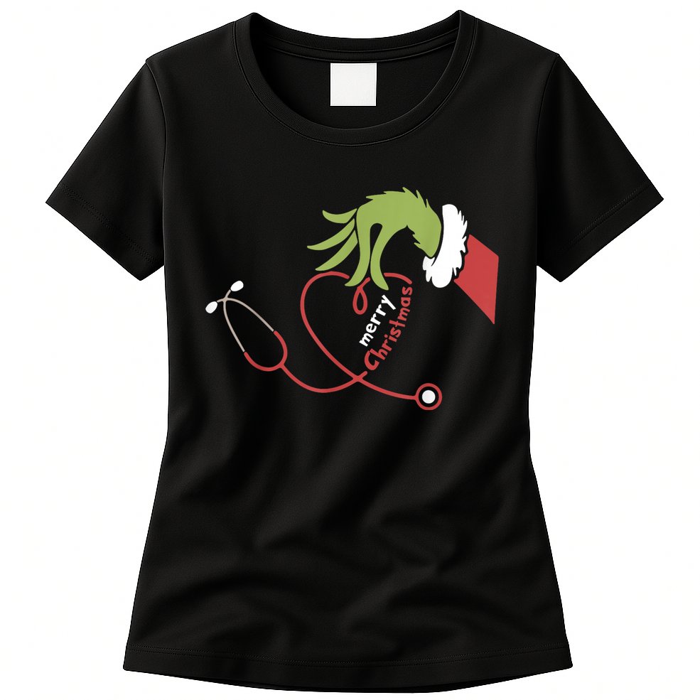 Merry Christmas Nurse Funny Nursing Christmas Womens T-Shirt