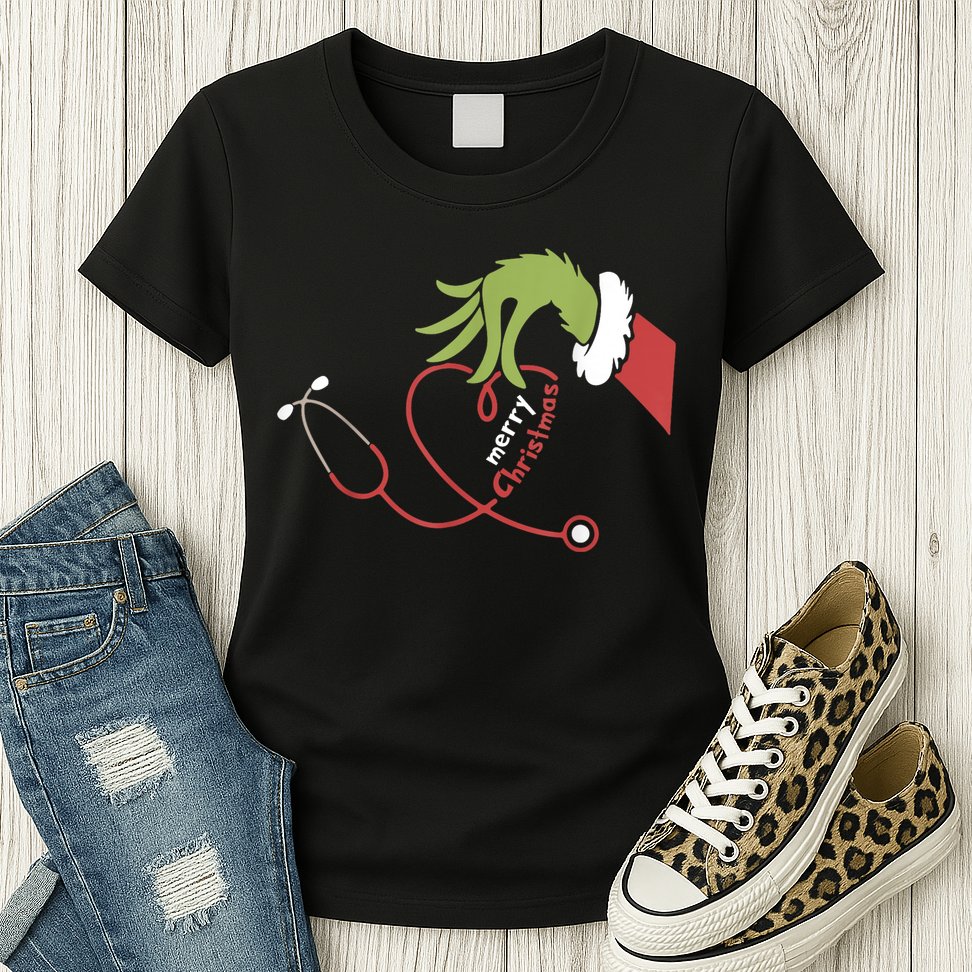 Merry Christmas Nurse Funny Nursing Christmas Womens T-Shirt