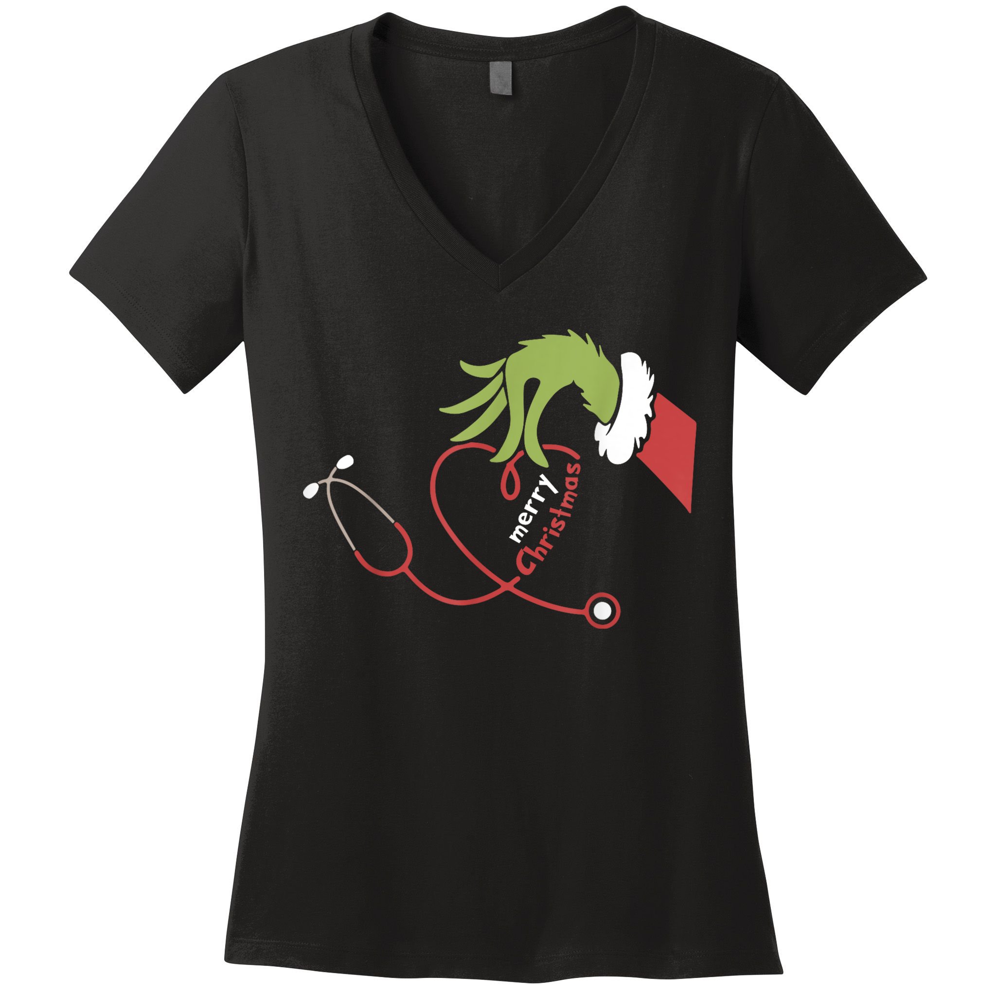 Merry Christmas Nurse Funny Nursing Christmas Women's V-Neck T-Shirt