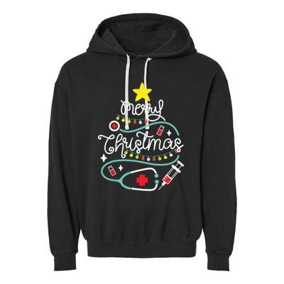 Merry Christmas Nurse Life Medical Garment-Dyed Fleece Hoodie