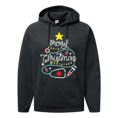 Merry Christmas Nurse Life Medical Performance Fleece Hoodie