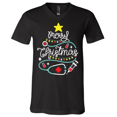 Merry Christmas Nurse Life Medical V-Neck T-Shirt