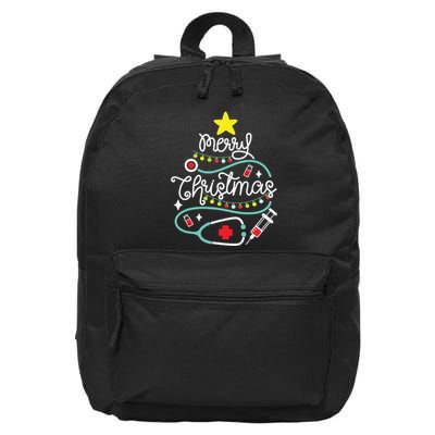 Merry Christmas Nurse Life Medical 16 in Basic Backpack