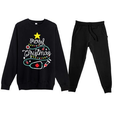 Merry Christmas Nurse Life Medical Premium Crewneck Sweatsuit Set