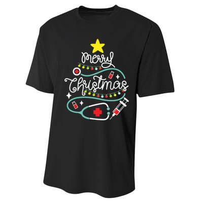 Merry Christmas Nurse Life Medical Performance Sprint T-Shirt