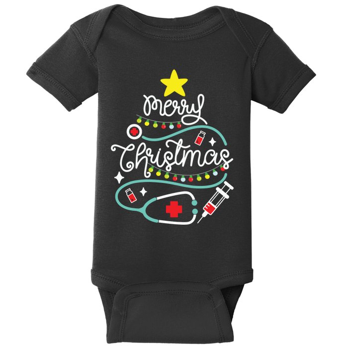 Merry Christmas Nurse Life Medical Baby Bodysuit