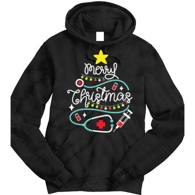 Merry Christmas Nurse Life Medical Tie Dye Hoodie