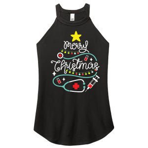 Merry Christmas Nurse Life Medical Women’s Perfect Tri Rocker Tank