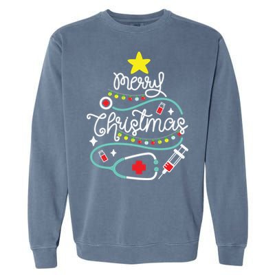 Merry Christmas Nurse Life Medical Garment-Dyed Sweatshirt