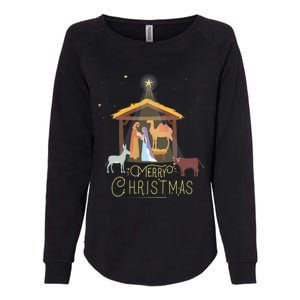 Merry Christmas Nativity Scene North Star Jesus Gift Womens California Wash Sweatshirt