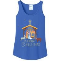 Merry Christmas Nativity Scene North Star Jesus Gift Ladies Essential Tank