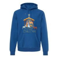 Merry Christmas Nativity Scene North Star Jesus Gift Premium Hoodie