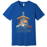 Merry Christmas Nativity Scene North Star Jesus Gift Premium T-Shirt