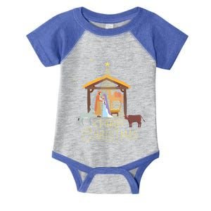 Merry Christmas Nativity Scene North Star Jesus Gift Infant Baby Jersey Bodysuit