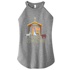 Merry Christmas Nativity Scene North Star Jesus Gift Women's Perfect Tri Rocker Tank