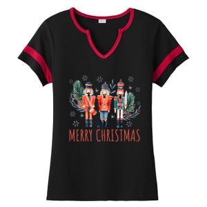 Merry Christmas Nutcracker Ballet Festive Xmas Ladies Halftime Notch Neck Tee