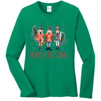 Merry Christmas Nutcracker Ballet Festive Xmas Ladies Long Sleeve Shirt