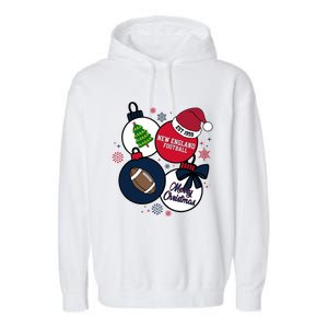 Merry Christmas New England Football Est 1959 Garment-Dyed Fleece Hoodie