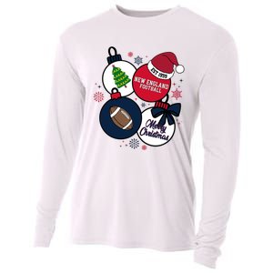 Merry Christmas New England Football Est 1959 Cooling Performance Long Sleeve Crew