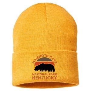 Mammoth Cave National Park Kentucky Bear Hiking Nature Retro Sustainable Knit Beanie