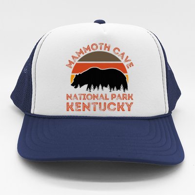 Mammoth Cave National Park Kentucky Bear Hiking Nature Retro Trucker Hat