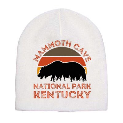 Mammoth Cave National Park Kentucky Bear Hiking Nature Retro Short Acrylic Beanie