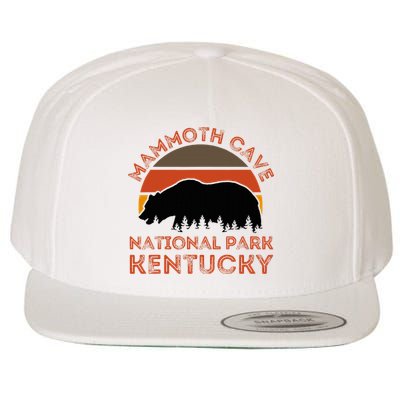 Mammoth Cave National Park Kentucky Bear Hiking Nature Retro Wool Snapback Cap