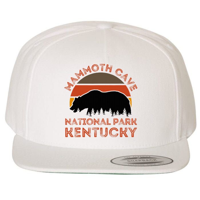 Mammoth Cave National Park Kentucky Bear Hiking Nature Retro Wool Snapback Cap