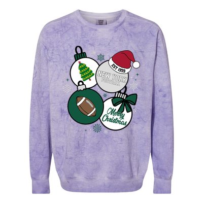 Merry Christmas New York Football Est 1959 Colorblast Crewneck Sweatshirt