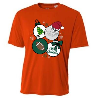 Merry Christmas New York Football Est 1959 Cooling Performance Crew T-Shirt