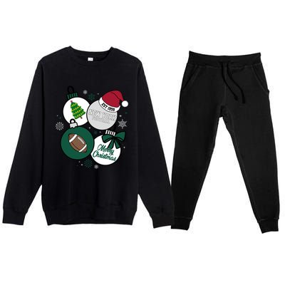 Merry Christmas New York Football Est 1959 Premium Crewneck Sweatsuit Set