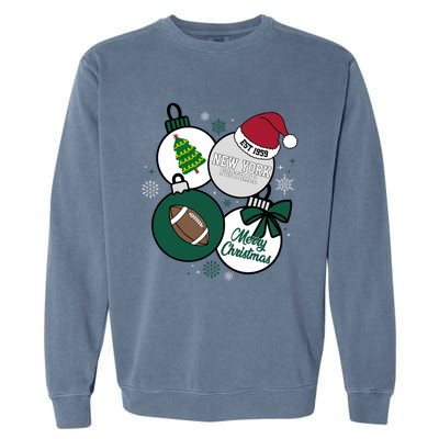 Merry Christmas New York Football Est 1959 Garment-Dyed Sweatshirt