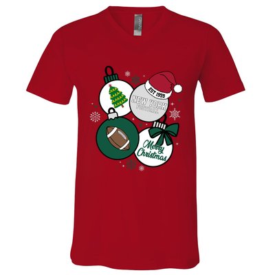 Merry Christmas New York Football Est 1959 V-Neck T-Shirt