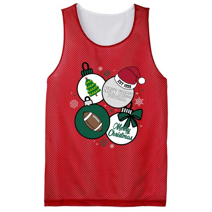 Merry Christmas New York Football Est 1959 Mesh Reversible Basketball Jersey Tank